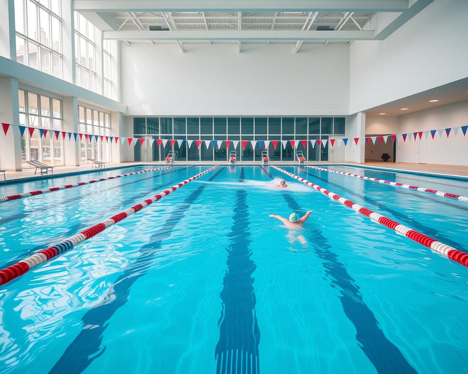 Sportbad mit Schwimmbahnen Sportbad mit Schwimmbahnen